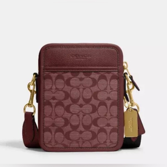 Coach CG996 SULLIVAN Signature Chambray & Leather Crossbody Bag